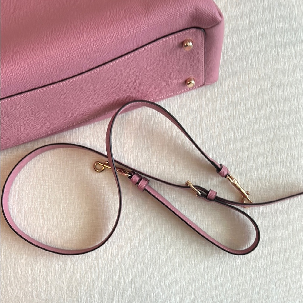 Coach Pink Satchel with Smooth Leather Finish - Picture 5 of 7